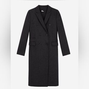 The Kooples Charcoal Double-Breasted Trench Coat